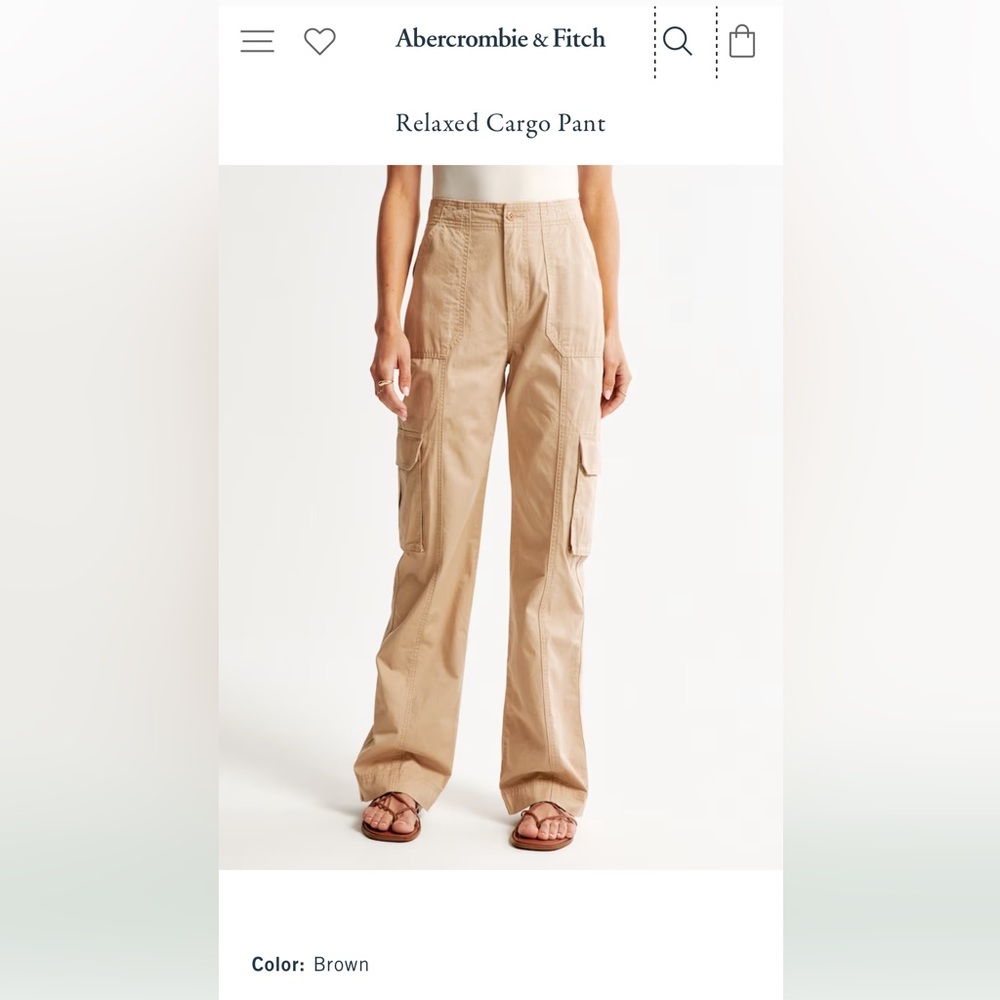 Abercrombie Relaxed Utility Cargo Tan Sz 26/2